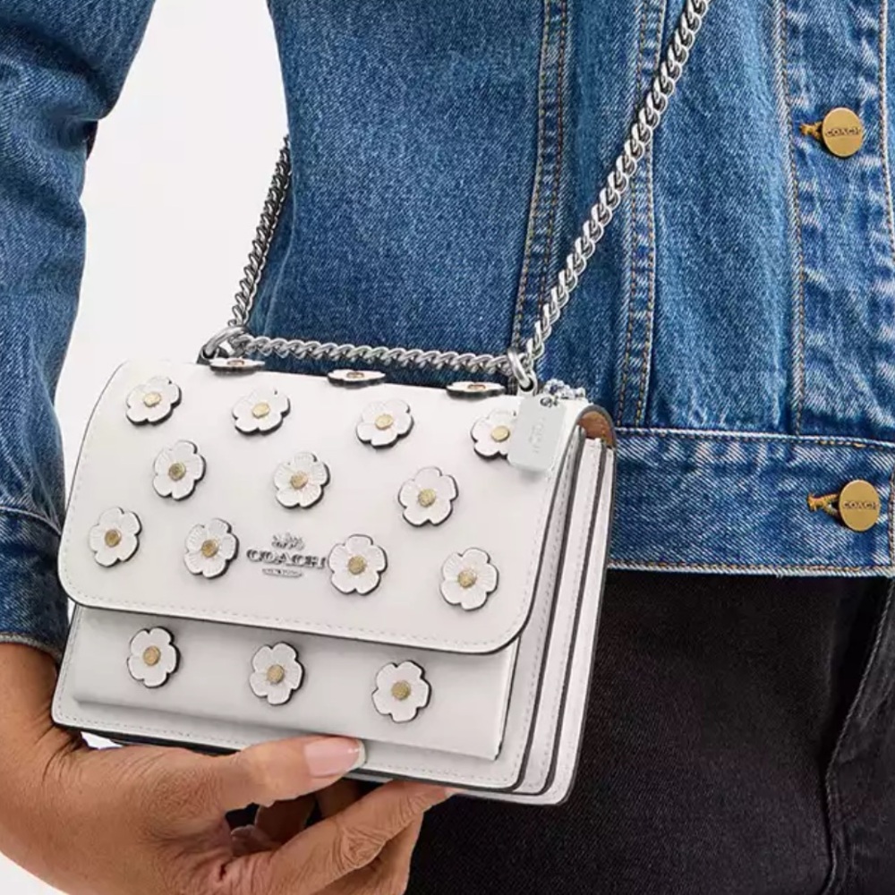 Coach Mini Klare Crossbody Chalk With Floral Appliqué *Brand New* With Tags - Picture 13 of 16